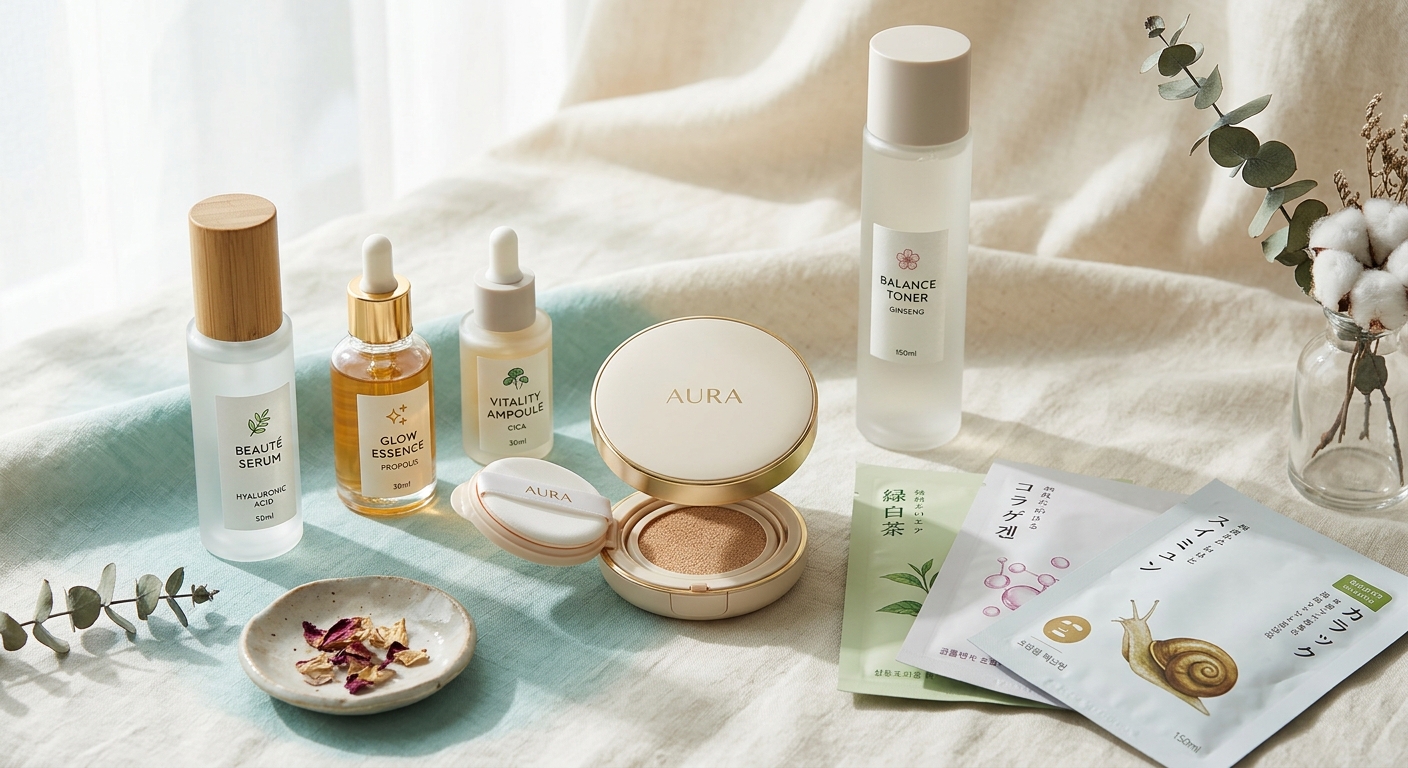 Produk skincare tertata rapi sebelum dikemas untuk pengiriman